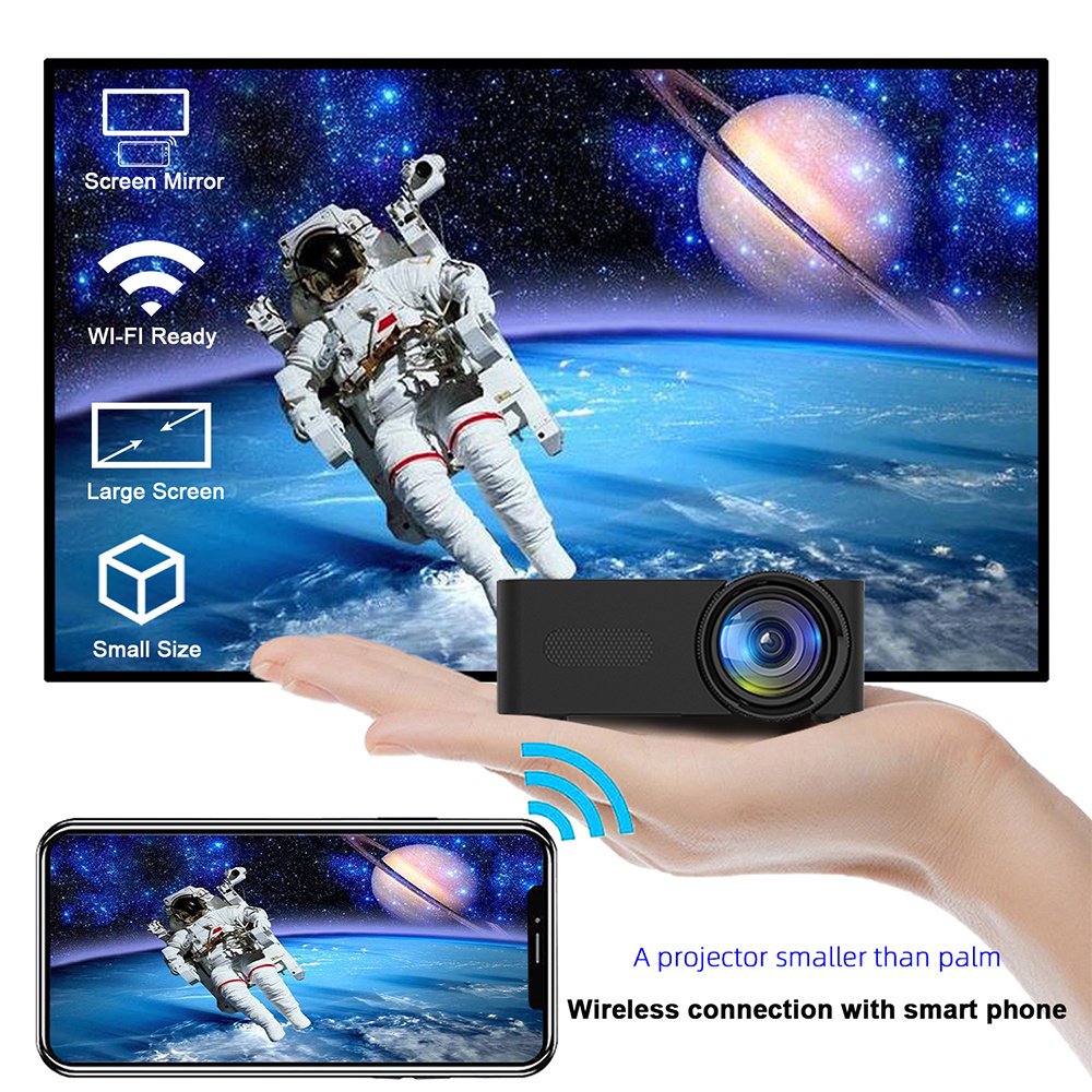 YT100 Home Mini Portable Mini Projector HD Home Wireless Mini Phone Projection - الصورة 5