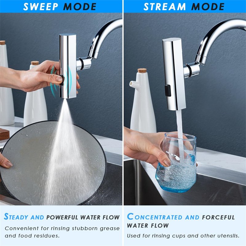 Kitchen Faucet Waterfall Outlet Splash Proof Universal Rotating Bubbler Multifunctional Water Nozzle Extension Kitchen Gadgets - الصورة 2